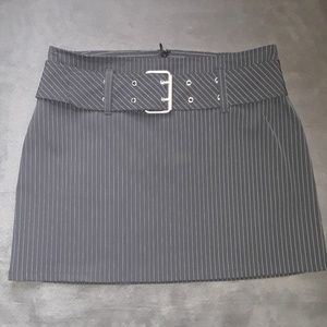 Black pin strip skirt
